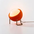 Lampe de chevet boule orange Gelb sur pied ressort chromé