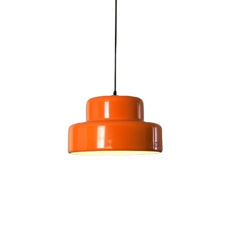 Suspension étagée orange laquée, style rétro