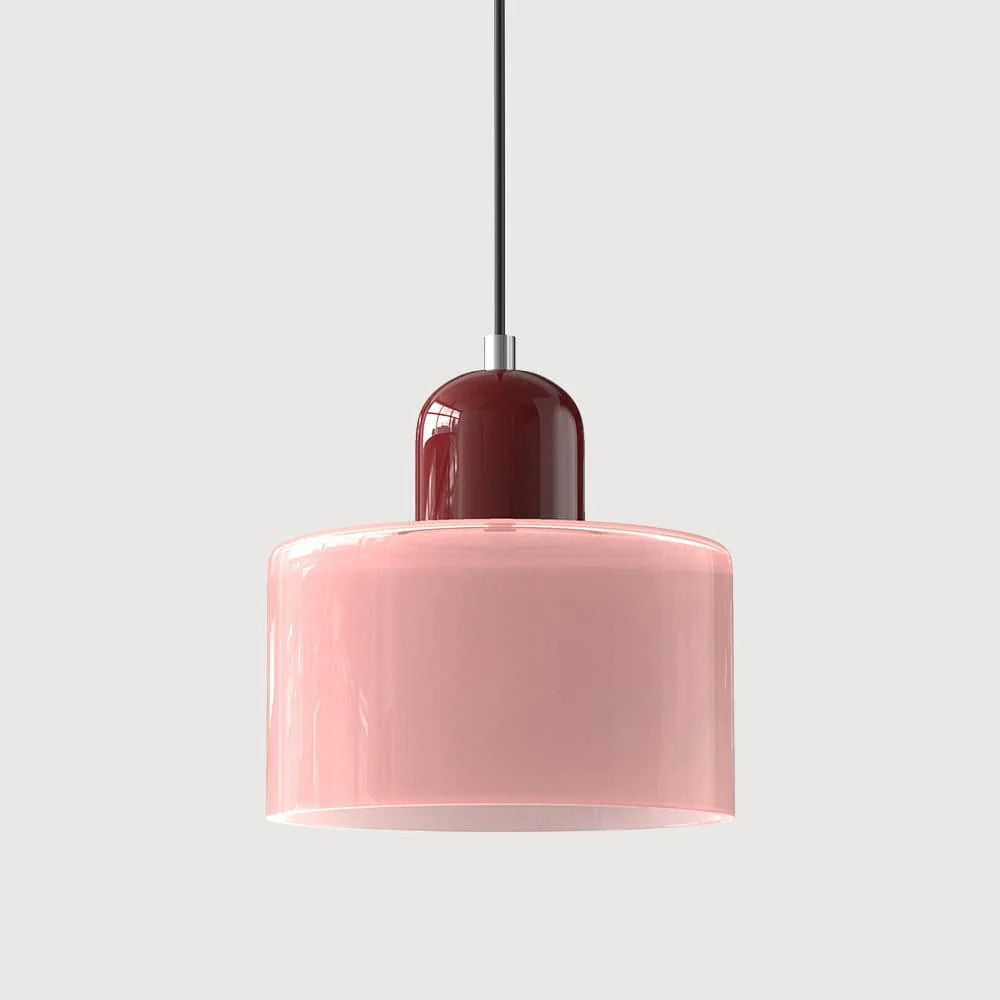 Suspension cylindrique rose design contemporain